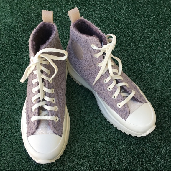 NWT Converse CTAS Faux Shearling Run Star Hike Platform Sneaker Mauve Purple 9 - Picture 12 of 13